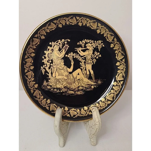 Small Decorative Collectible Handmade Greece 24K Gold Black Greek Gods, 6" - Picture 2 of 5